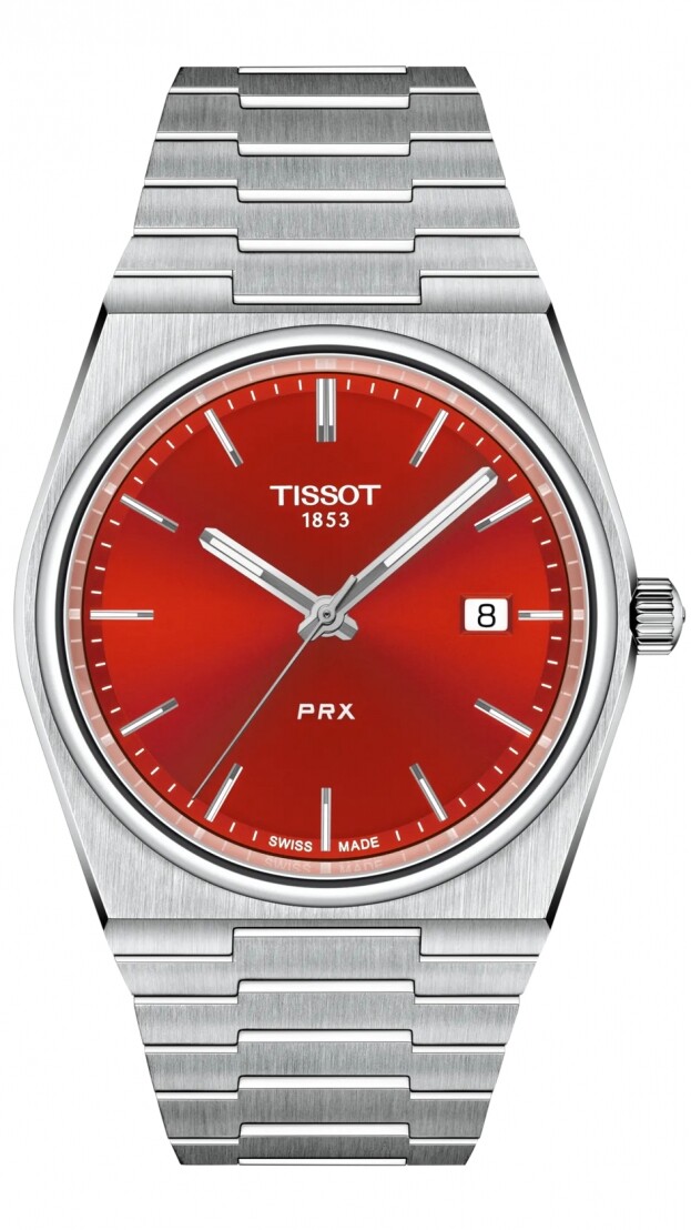 Tissot PRX Μπαταρίας 40mm Κόκκινο Καντράν