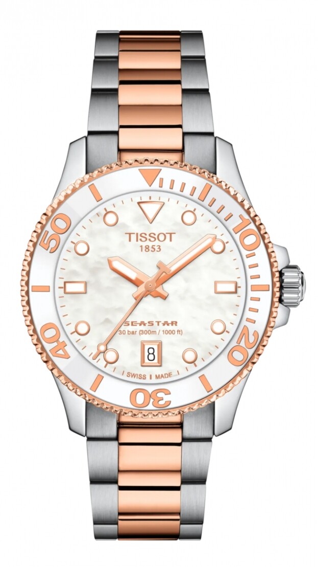 Tissot Seastar 1000 Quartz 36mm White Mother of Pearl Dial