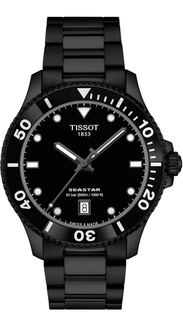 Tissot Seastar 1000 Μπαταρίας 40mm Μαύρο Καντράν