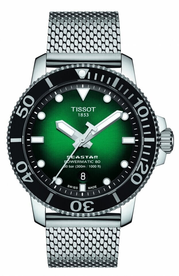 TISSOT Seastar 1000 Powermatic 80 43mm Πράσινο Καντράν Ανδρικό Ρολόι