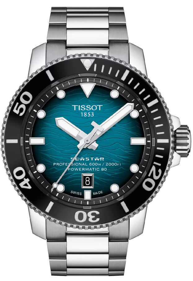 TISSOT SEASTAR 2000 PROFESSIONAL POWERMATIC 80 46mm Μπλε Καντράν