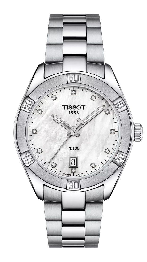 TISSOT T-Classic PR 100 Sport Chic 36mm Mother of Pearl καντραν