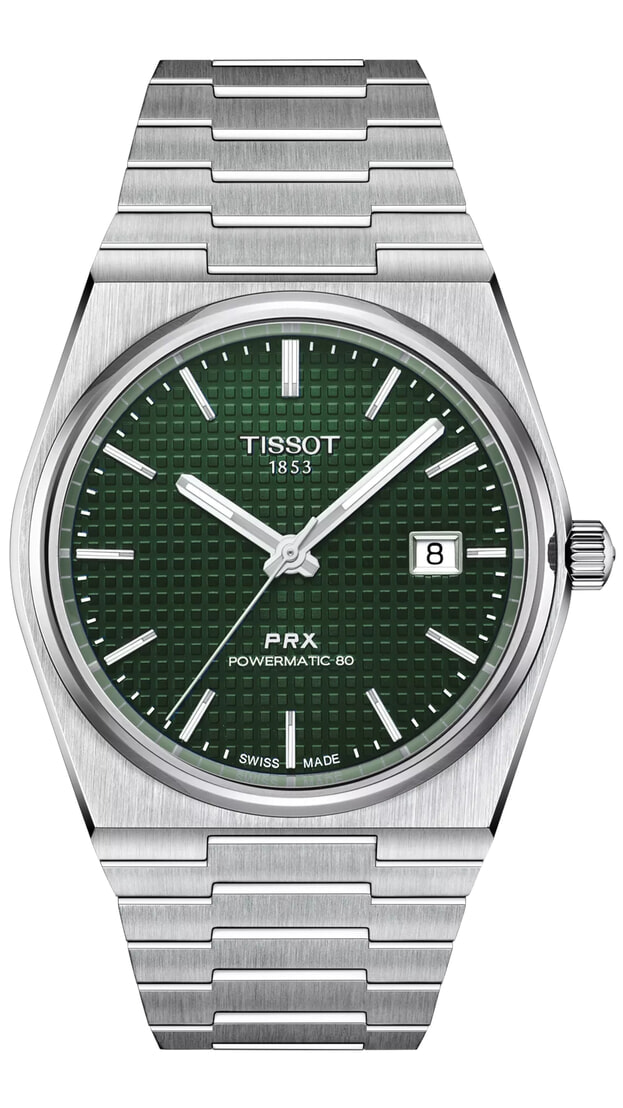 TISSOT T-Classic PRX Powermatic 80 40mm πράσινο Καντράν