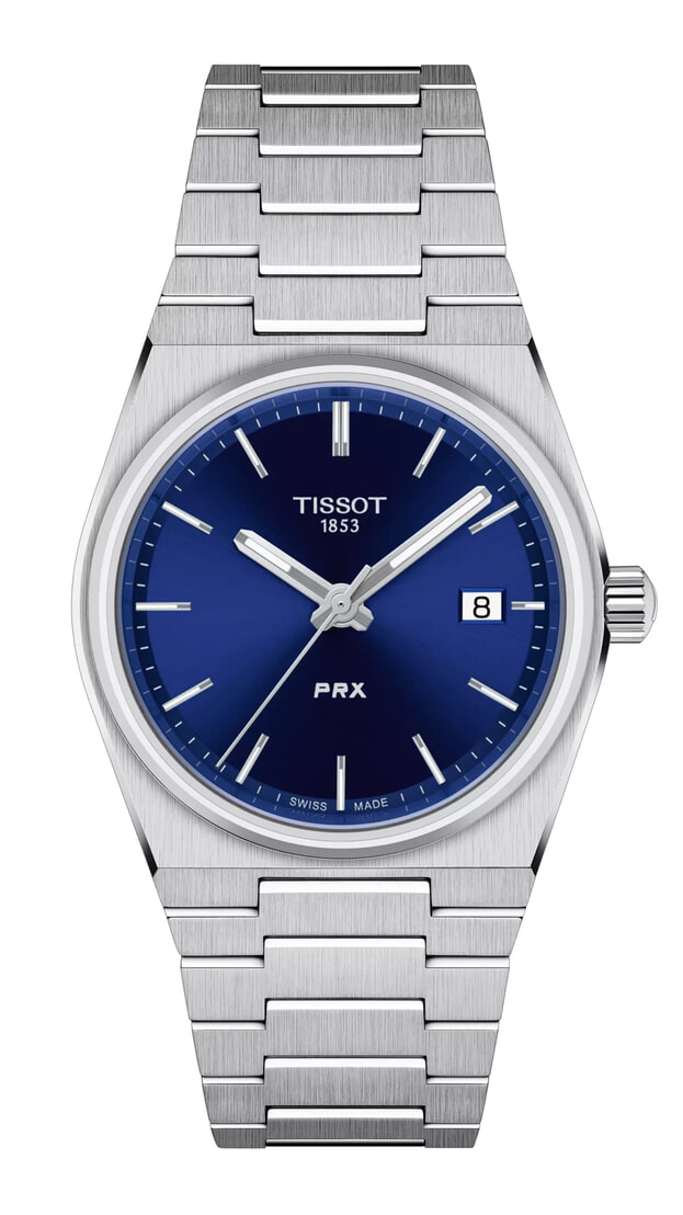 TISSOT T-Classic PRX Quartz 35mm Μπλε Καντράν