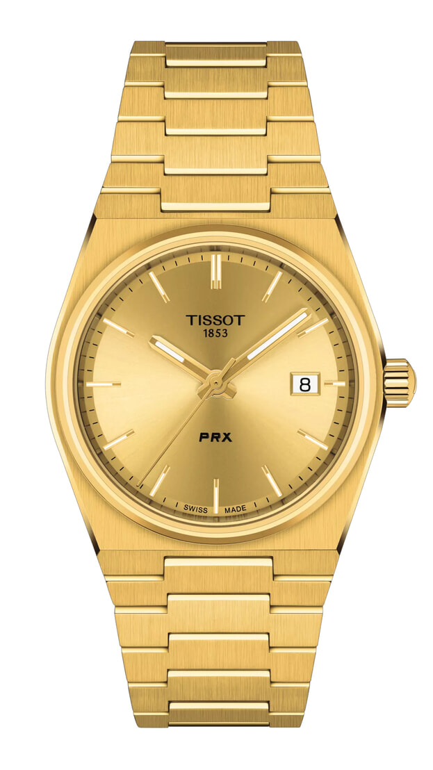 TISSOT T-Classic PRX Quartz 35mm Χρυσό Καντράν