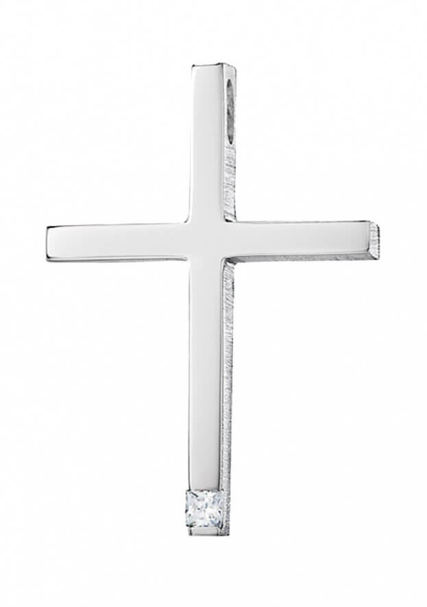 TRIANTOS CROSS WHITE GOLD K14