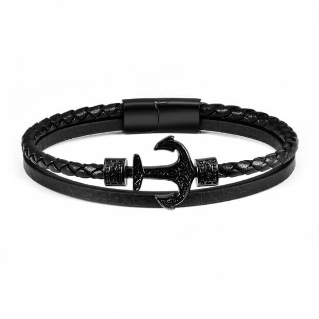 US POLO ASSN. Men's Leather Bracelet