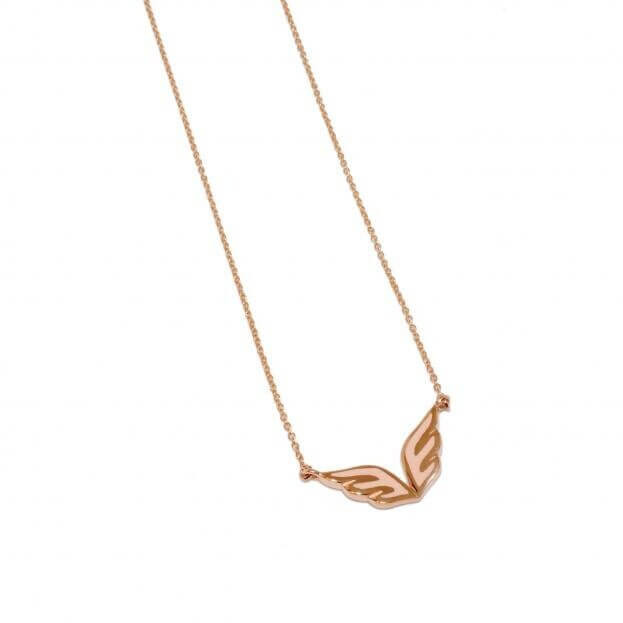 VERY GAVELLO ANGEL ROSE GOLD K9 CHAIN NECKLACE VCAN02XR3