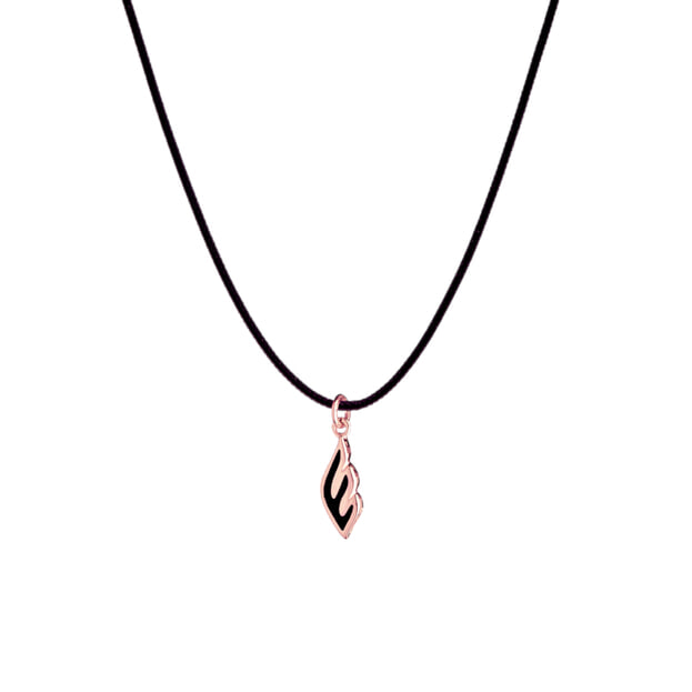 Very Gavello Μενταγιόν Angel 9K Ροζ Χρυσός & Essenza Μαύρη