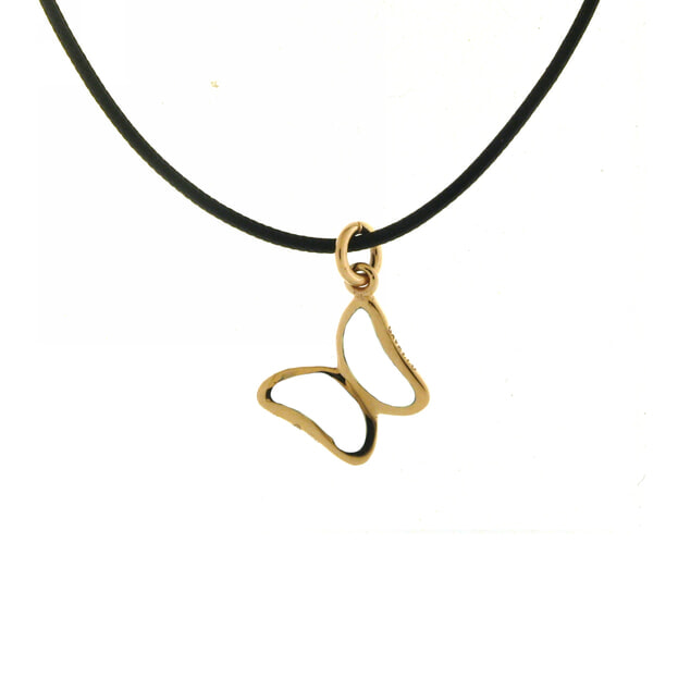 Very Gavello Μενταγιόν Butterfly 9K Ροζ Χρυσός & Essenza Λευκή