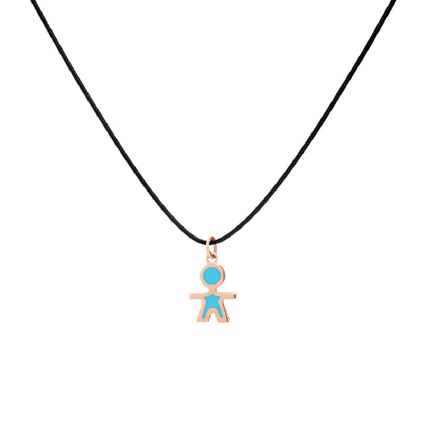 Very Gavello Μενταγιόν Super Kids 9K Ροζ Χρυσός & Essenza Τυρκουάζ