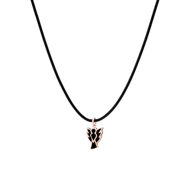 Very Gavello Μενταγιόν Yael 9K Ροζ Χρυσός & Essenza Μαύρη