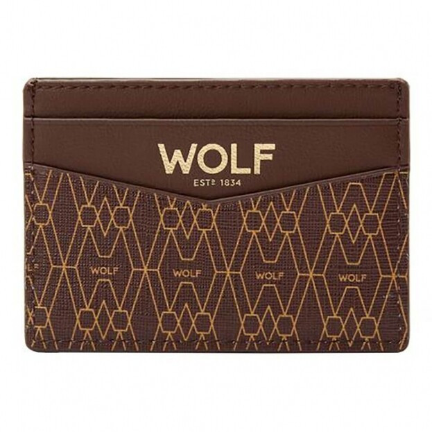 WOLF SIGNATURE CARDHOLDER καρτοθήκη καφέ