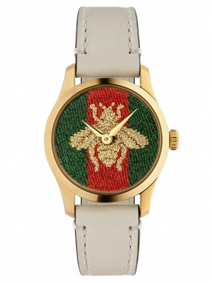 GUCCI G TIMELESS CONTEMPORARY 27MM green red green web nylon dial