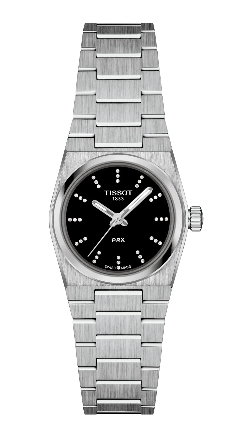 Tissot PRX 25mm MΠΑΤΑΡΙΑΣ ΜΑΥΡΟ ΚΑΝΤΡΑΝ